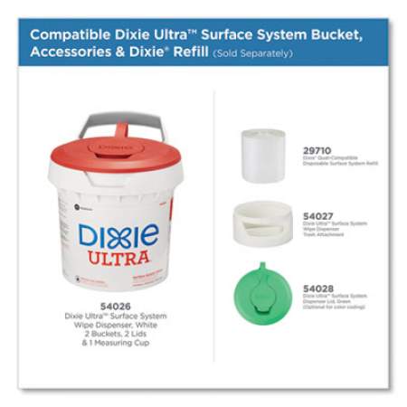 Dixie Foodservice Surface System Quat-Compatible Disposable Wipe Refill, 1-Ply, 8.1 x 12, White, 135 Sheets/Roll, 6 Rolls/Carton (29710)