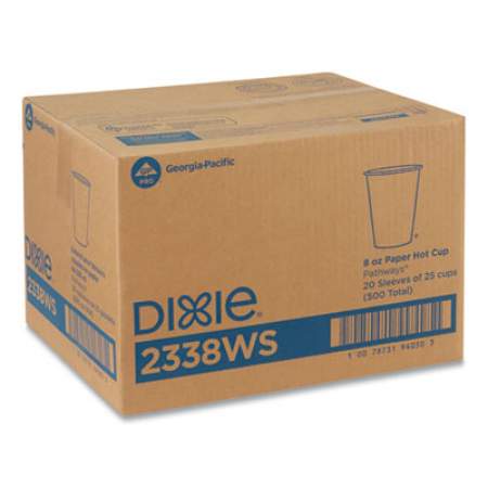 Dixie Pathways Paper Hot Cups, 8 oz, 25/Pack (2338WSPK)