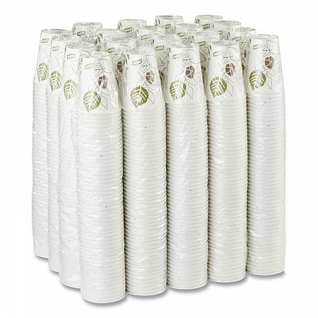 Pathways Paper Hot Cups, 8 oz, White/Brown, 50/Sleeve, 20 Sleeves/Carton (2338PATH)