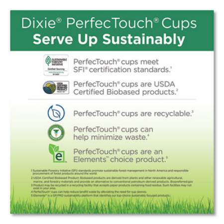 Dixie PerfecTouch Paper Hot Cups, 8 oz, Coffee Haze Design, 50/Sleeve, 20 Sleeves/Carton (5338CD)