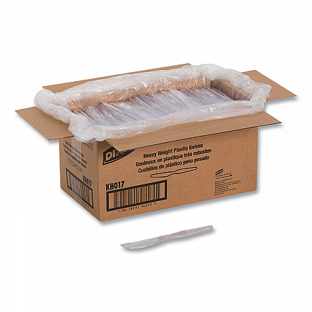 Heavyweight Polystyrene Cutlery, Knife, Plastic, Clear, 1,000/Carton (KH017)