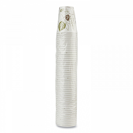 Pathways Paper Hot Cups, 8 oz, White/Brown, 50/Pack (2338PATHPK)