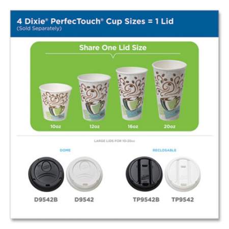 Dixie PerfecTouch Paper Hot Cups, 12 oz, Coffee Haze Design, 50/Pack (5342CDPK)