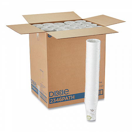 Pathways Paper Hot Cups, 16 oz, White/Brown, 50/Sleeve, 20 Sleeves/Carton (2346PATH)