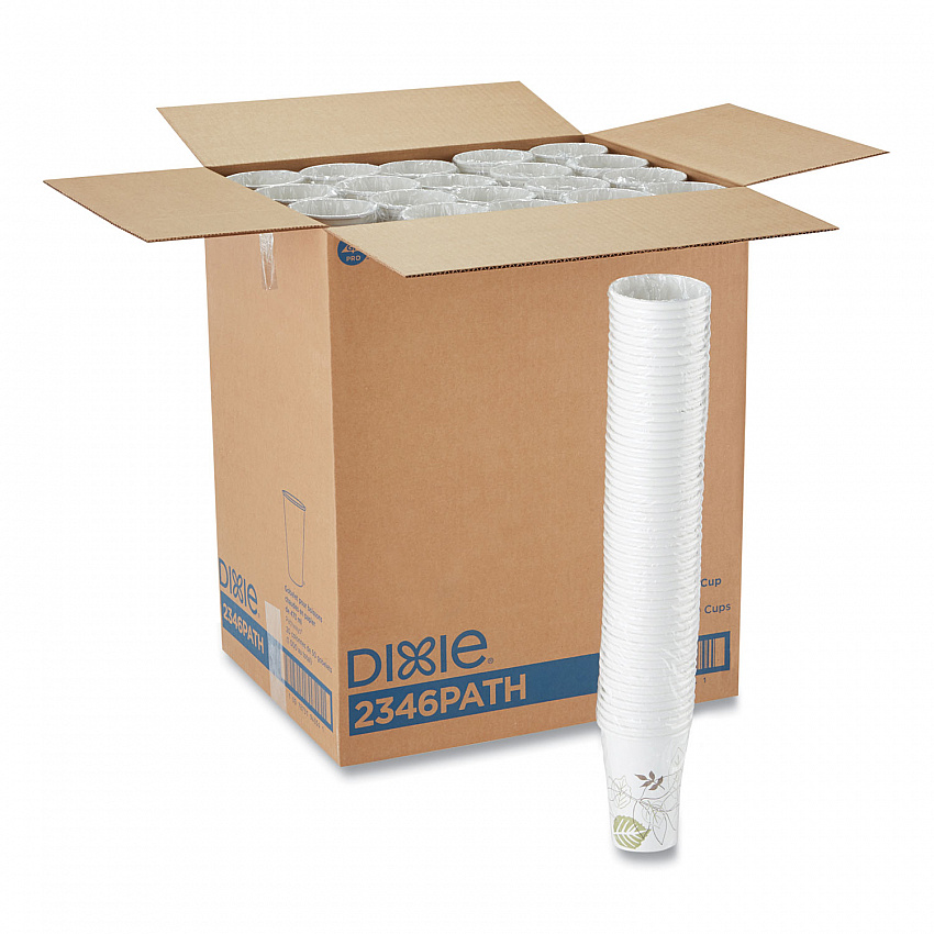 Pathways Paper Hot Cups, 16 oz, White/Brown, 50/Sleeve, 20 Sleeves/Carton (2346PATH)