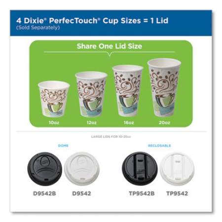 Dixie PerfecTouch Paper Hot Cups, 16 oz, Coffee Haze Design, 50/Sleeve, 20 Sleeves/Carton (5356CDCT)