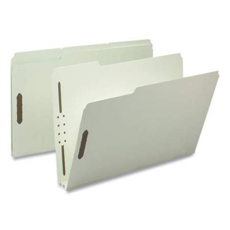 Smead 100% Recycled Pressboard Fastener Folders, Legal Size, Gray-Green, 25/Box (20005)