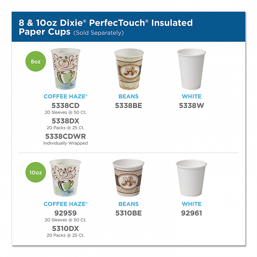 PerfecTouch Paper Hot Cups, 16 oz, Coffee Haze Design, 25/Sleeve, 20 Sleeves/Carton (5356DX)