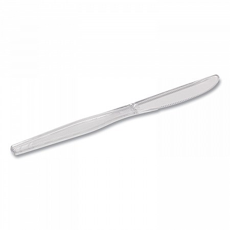 Heavyweight Polystyrene Cutlery, Knife, Plastic, Clear, 1,000/Carton (KH017)