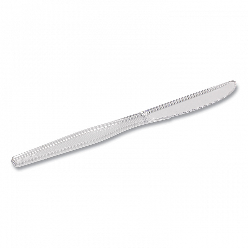 Heavyweight Polystyrene Cutlery, Knife, Plastic, Clear, 1,000/Carton (KH017)