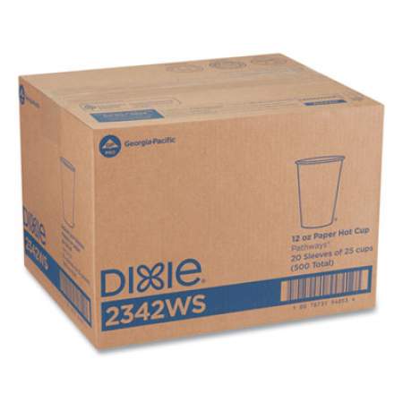 Dixie Pathways Paper Hot Cups, 12 oz, 25/Pack (2342WSPK)
