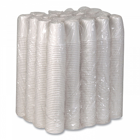 Paper Hot Cups, 10 oz, White, 50/Sleeve, 20 Sleeves/Carton (2340W)