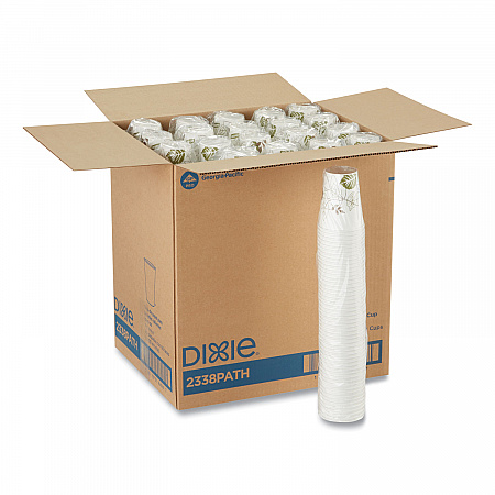 Pathways Paper Hot Cups, 8 oz, White/Brown, 50/Sleeve, 20 Sleeves/Carton (2338PATH)
