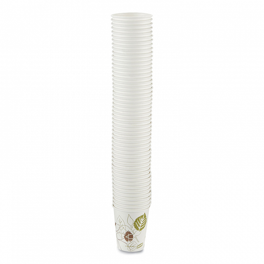 Pathways Paper Hot Cups, 10 oz, White/Brown, 50/Pack (2340PATHPK)