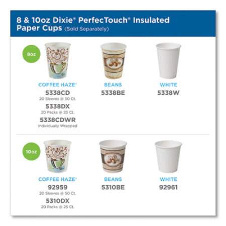 Dixie PerfecTouch Paper Hot Cups, 8 oz, Coffee Haze Design, 25/Sleeve, 20 Sleeves/Carton (5338DX)