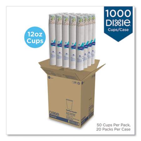 Dixie PerfecTouch Paper Hot Cups, 12 oz, Coffee Haze Design, 50/Sleeve, 20 Sleeves/Carton (5342CD)