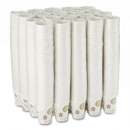 Pathways Paper Hot Cups, 10 oz, White/Brown, 50/Sleeve, 20 Sleeves/Carton (2340PATH)