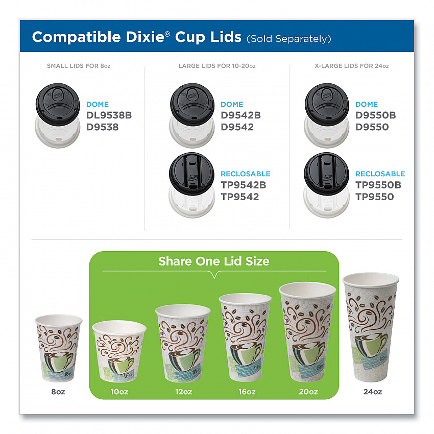 PerfecTouch Paper Hot Cups, 10 oz, Coffee Haze Design, 25/Pack (5310DXPK)