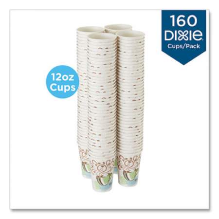 Dixie PerfecTouch Paper Hot Cups, 12 oz, Coffee Haze Design, 160/Pack (5342CDSBPPK)