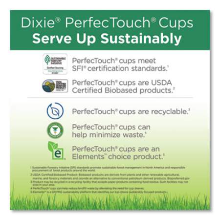 Dixie PerfecTouch Paper Hot Cups, 8 oz, Coffee Haze Design, 50/Pack (5338CDPK)