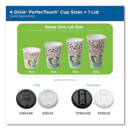 Dixie PerfecTouch Paper Hot Cups, 12 oz, Coffee Haze Design, 50/Sleeve, 20 Sleeves/Carton (5342CD)