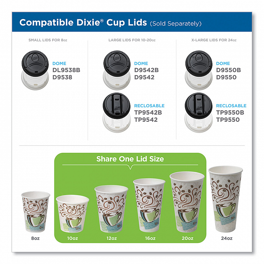 PerfecTouch Paper Hot Cups, 16 oz, Coffee Haze Design, 25/Sleeve, 20 Sleeves/Carton (5356DX)