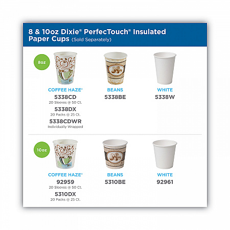 PerfecTouch Hot/Cold Cups, 12 oz, Paper, White, 50/Bag, 20 Bags/Carton (5342W)