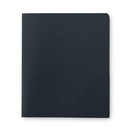 Smead Two-Pocket Folder, Textured Paper, 100-Sheet Capacity, 11 x 8.5, Black, 25/Box (87853)