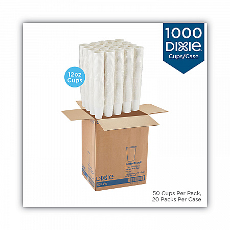 PerfecTouch Hot/Cold Cups, 12 oz, Paper, White, 50/Bag, 20 Bags/Carton (5342W)