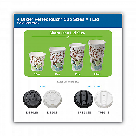 PerfecTouch Hot/Cold Cups, 12 oz, Paper, White, 50/Bag, 20 Bags/Carton (5342W)
