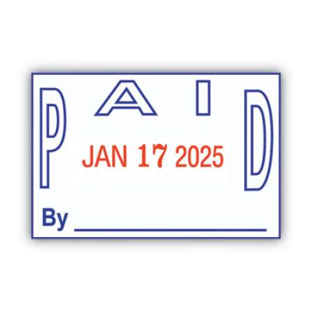COSCO 2000PLUS Model S 360 Two-Color Message Dater, 1.75 x 1, "Paid," Self-Inking, Blue/Red (011033)