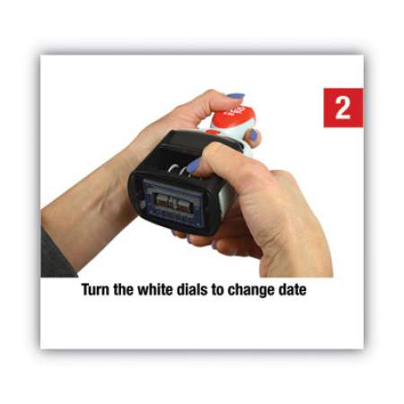 COSCO 2000PLUS Model S 360 Two-Color Message Dater, 1.75 x 1, "Received", Self-Inking, Blue/Red (011034)