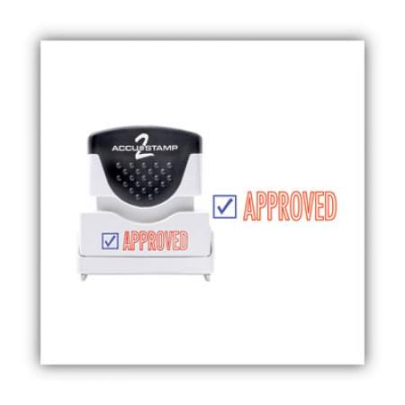 ACCUSTAMP2 Pre-Inked Shutter Stamp, Red/Blue, APPROVED, 1 5/8 x 1/2 (035525)