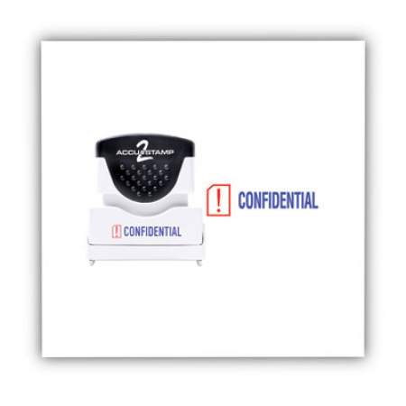 ACCUSTAMP2 Pre-Inked Shutter Stamp, Red/Blue, CONFIDENTIAL, 1 5/8 x 1/2 (035536)