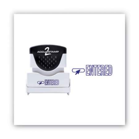 ACCUSTAMP2 Pre-Inked Shutter Stamp, Blue, ENTERED, 1 5/8 x 1/2 (035573)