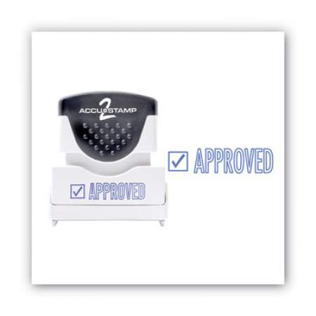 ACCUSTAMP2 Pre-Inked Shutter Stamp, Blue, APPROVED, 1 5/8 x 1/2 (035575)