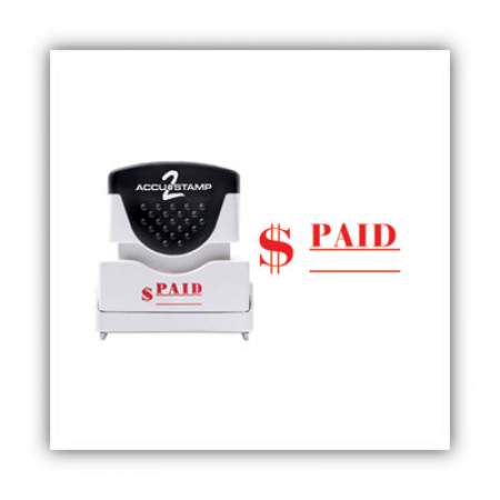 ACCUSTAMP2 Pre-Inked Shutter Stamp, Red, PAID, 1 5/8 x 1/2 (035578)