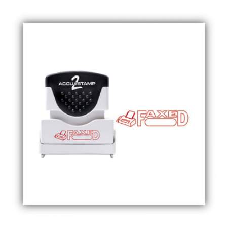 ACCUSTAMP2 Pre-Inked Shutter Stamp, Red, FAXED, 1 5/8 x 1/2 (035583)