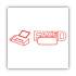 ACCUSTAMP2 Pre-Inked Shutter Stamp, Red, FAXED, 1 5/8 x 1/2 (035583)