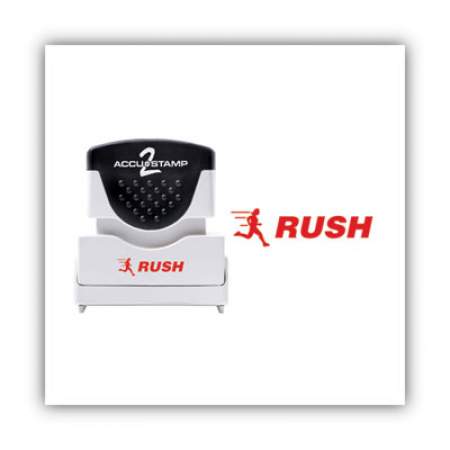 ACCUSTAMP2 Pre-Inked Shutter Stamp, Red, RUSH, 1 5/8 x 1/2 (035590)