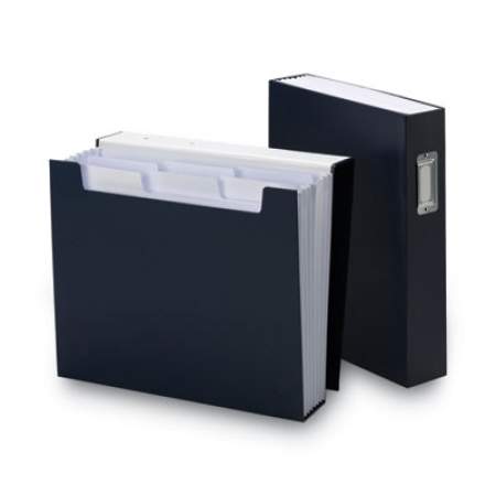 Smead Book Shelf Organizer w/ SuperTab, 2.5" Expansion, 6 Sections, 1/3-Cut Tab, Letter Size, Monaco Blue/White (70867)