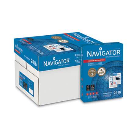 Navigator Premium Multipurpose Copy Paper, 97 Bright, 24 lb, 8.5 x 11, White, 500 Sheets/Ream, 10 Reams/Carton (NMP1124)