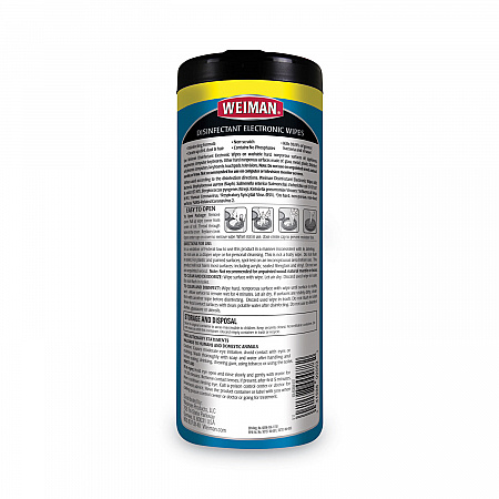 E-tronic Wipes, 1-Ply, 7 x 8, White, 30/Canister, 4 Canisters/Carton (93ACT)