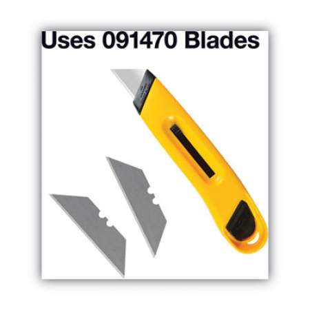 COSCO Plastic Utility Knife with Retractable Blade and Snap Closure, Yellow (091467)
