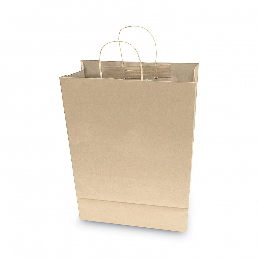 Premium Shopping Bag, Rope Handles, 12" x 6.5" x 17", Kraft, 50/Box (091566)
