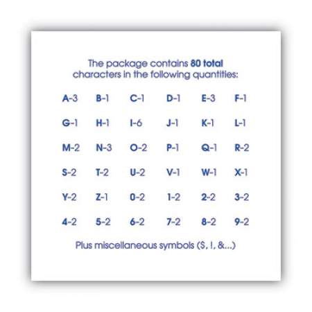 COSCO Letters, Numbers and Symbols, Adhesive, 3", Black, 64 Characters (098132)