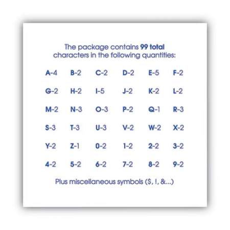 COSCO Letters, Numbers and Symbols, Adhesive, 2", Black, 84 Characters (098131)