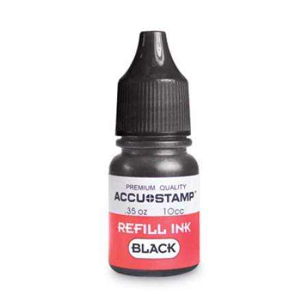 COSCO ACCU-STAMP Gel Ink Refill, Black, 0.35 oz Bottle (090684)