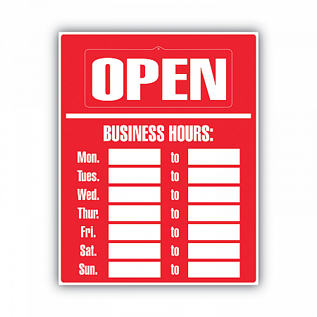 Business Hours Sign Kit, 15 x 19, Red (098072)
