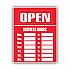 Business Hours Sign Kit, 15 x 19, Red (098072)